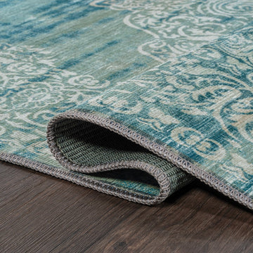Regis Bohemian Medallion Washable Area Rug